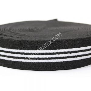 Резинка EkoflexТканая 30мм п/а "Полоски" 25м черн./бел.