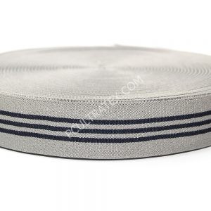 Резинка EkoflexТканая 30мм п/а "Полоски" 25м сер./т.син.